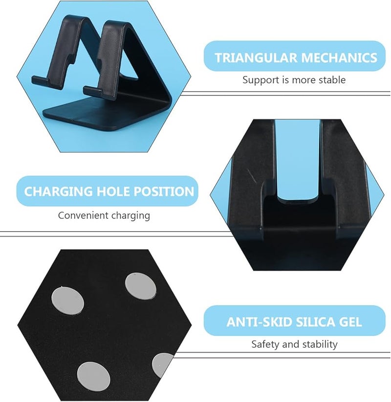 Black Plastic Phone Stand Holder for Tablets Smartphones Hands Free Video Viewing - Image 4